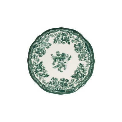 24-delig servies, wit/groen, porselein