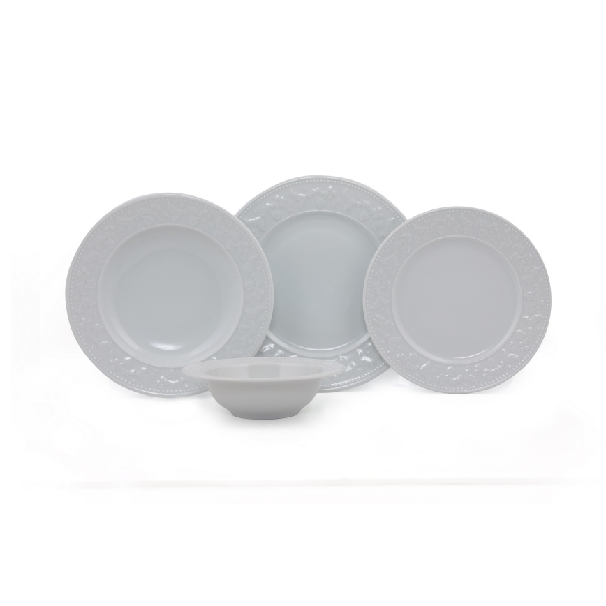 24-delig servies, wit/porselein