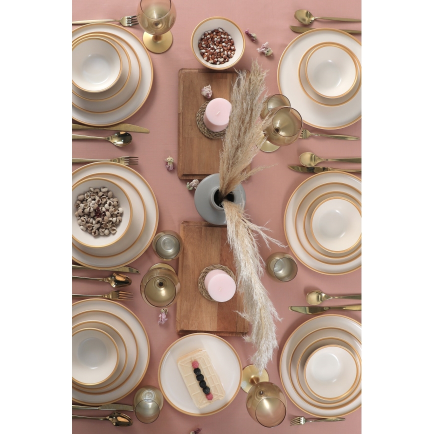 24-delig serviesset beige/keramiek