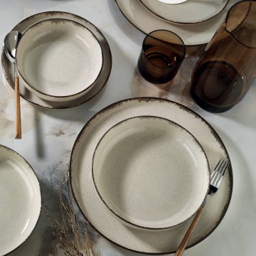 24-delige serviesset beige/porselein