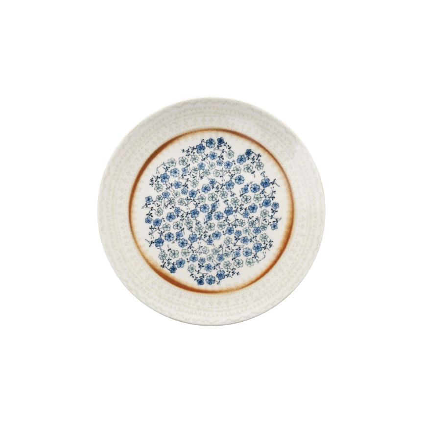 24-delige serviesset, blauw/beige, porselein