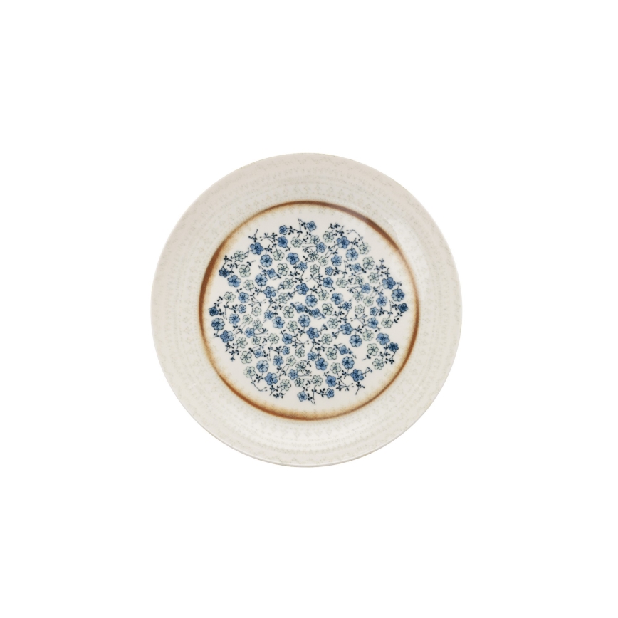 24-delige serviesset, blauw/beige, porselein