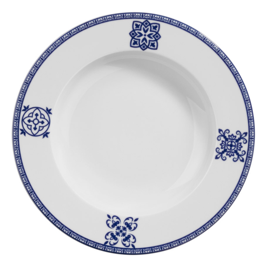 24-delige serviesset, blauw/porselein