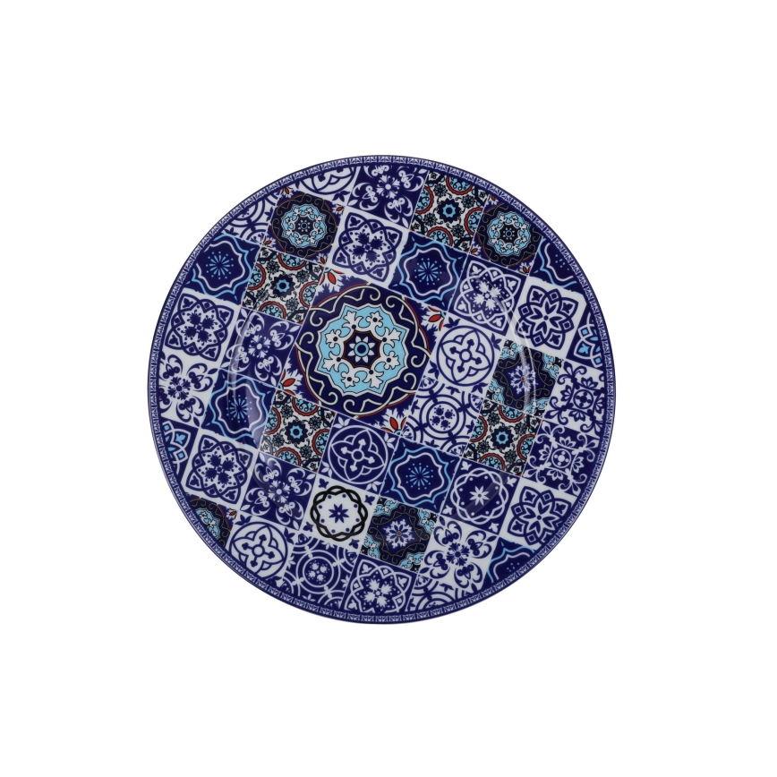 24-delige serviesset, blauw/porselein
