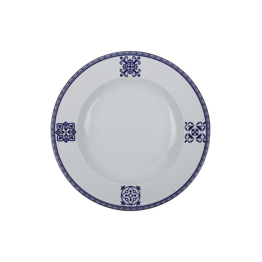 24-delige serviesset, blauw/porselein