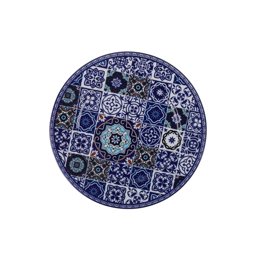 24-delige serviesset, blauw/porselein