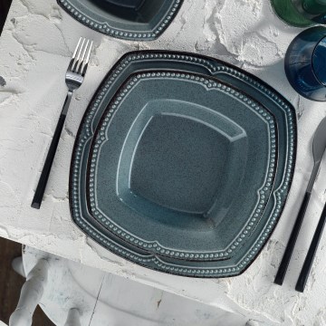 24-delige serviesset blauw/porselein
