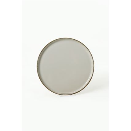 24-delige serviesset, crème/bruin, keramiek