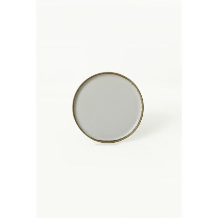 24-delige serviesset, crème/bruin, keramiek