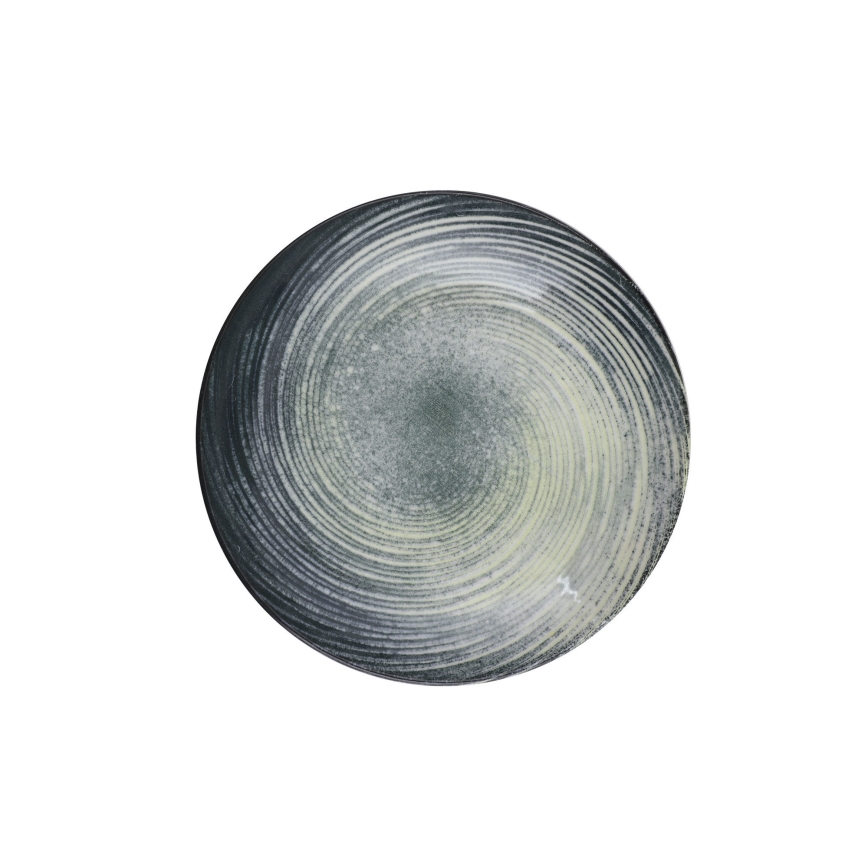 24-delige serviesset groen/zwart/porselein