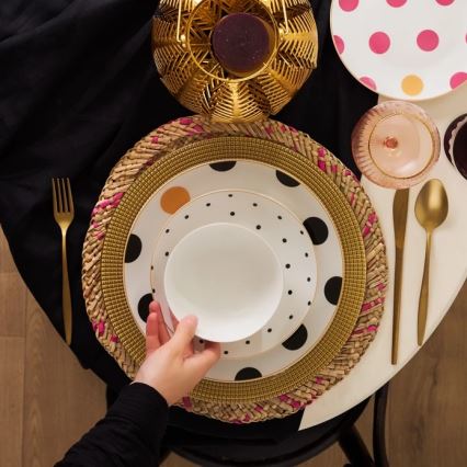 24-delige serviesset, kleurrijk/porselein