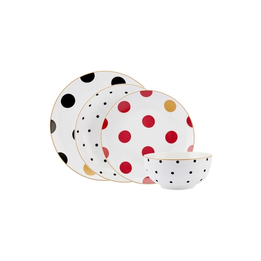 24-delige serviesset, kleurrijk/porselein