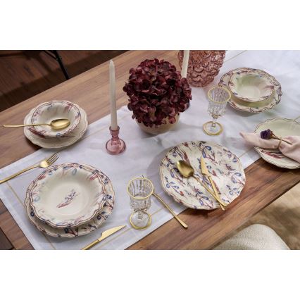 24-delige serviesset, kleurrijk, van porselein