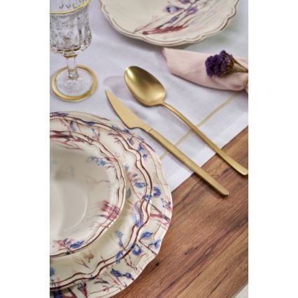 24-delige serviesset, kleurrijk, van porselein