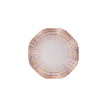 24-delige serviesset, oranje/blauw, porselein