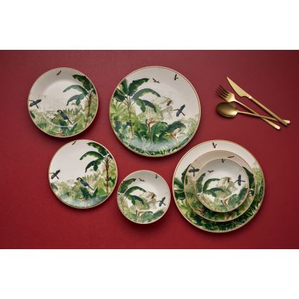 24-delige serviesset van keramiek in levendige kleuren