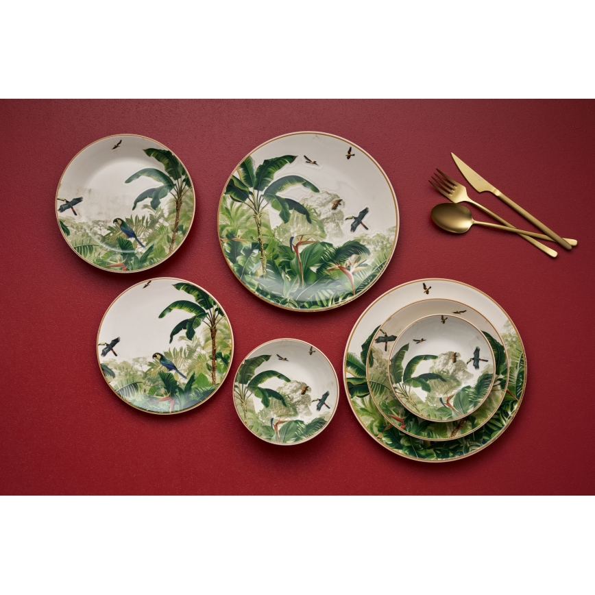 24-delige serviesset van keramiek in levendige kleuren