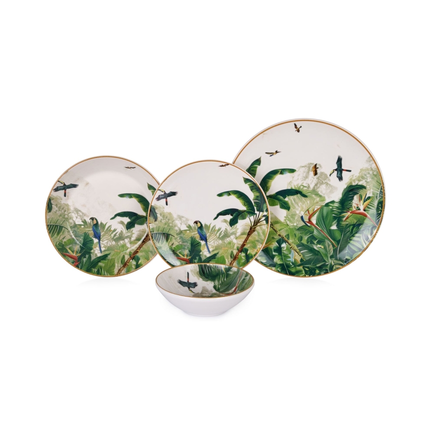 24-delige serviesset van keramiek in levendige kleuren