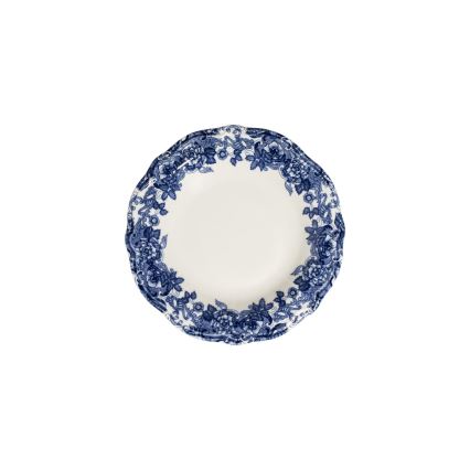 24-delige serviesset van porselein, wit/blauw