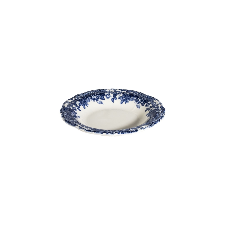 24-delige serviesset van porselein, wit/blauw
