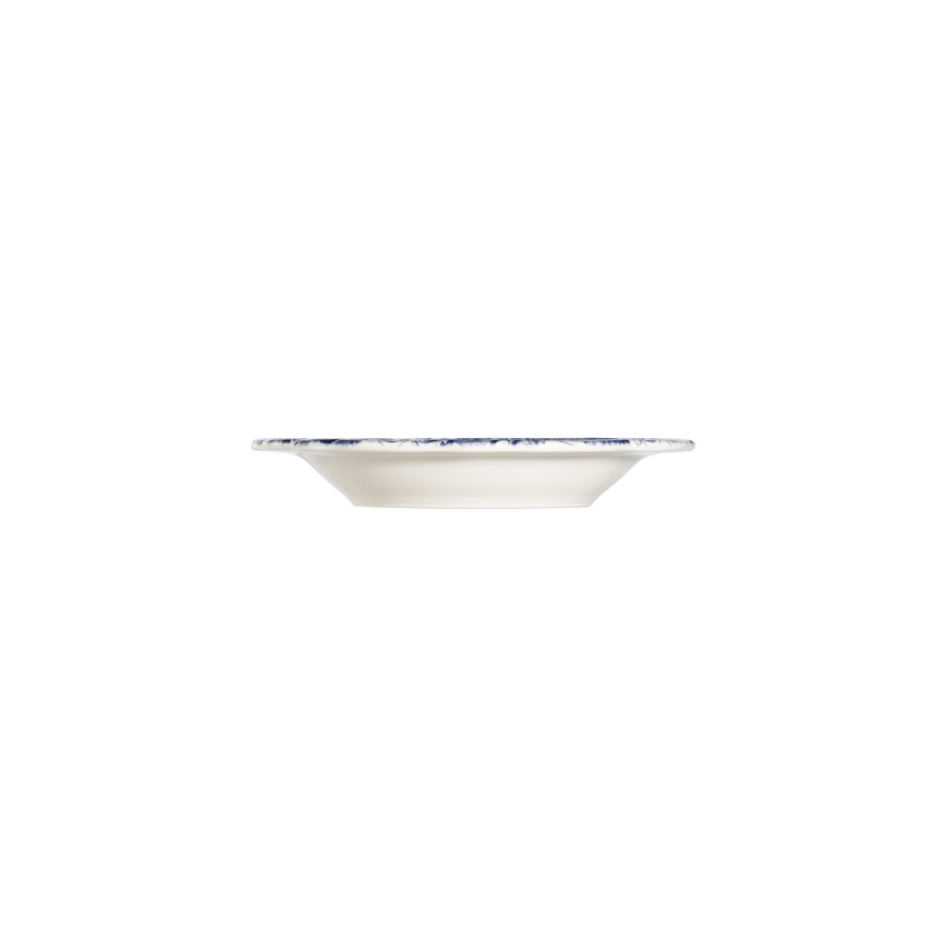 24-delige serviesset van porselein, wit/blauw