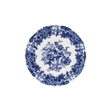 24-delige serviesset van porselein, wit/blauw