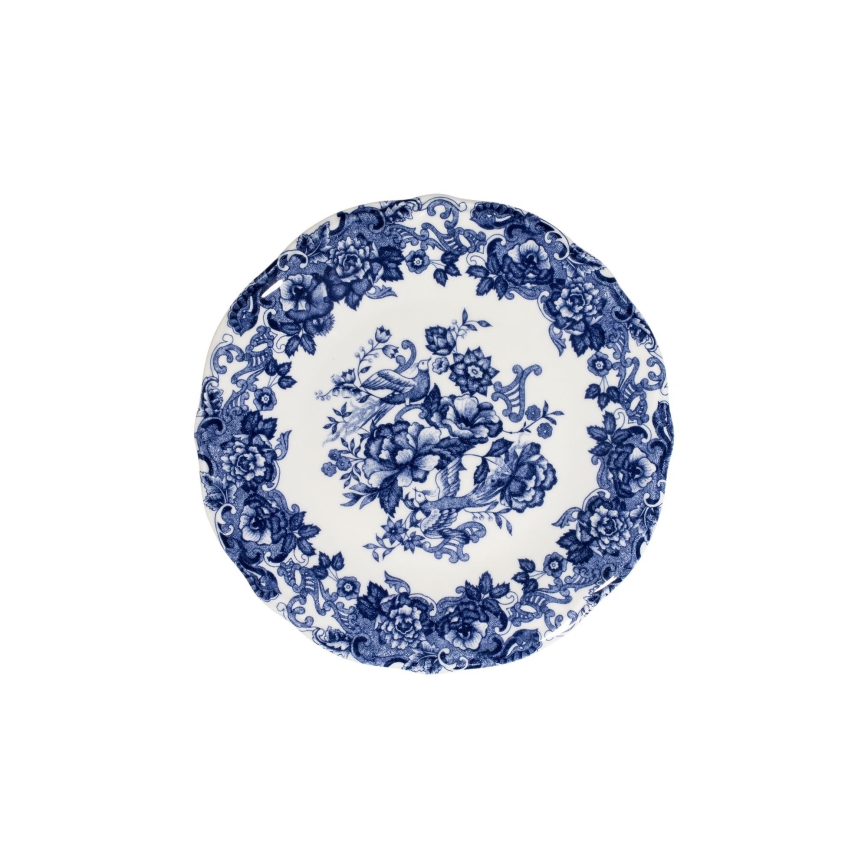 24-delige serviesset van porselein, wit/blauw