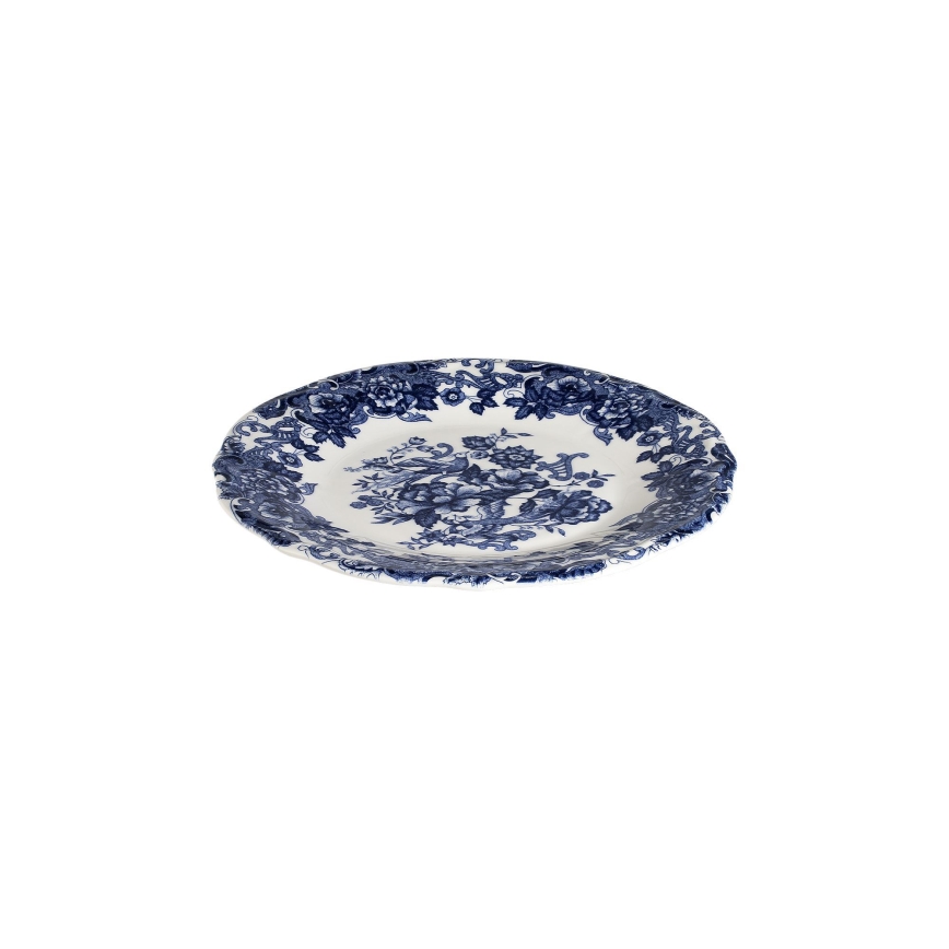 24-delige serviesset van porselein, wit/blauw