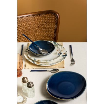 24-delige serviesset veelkleurig/blauw/porselein