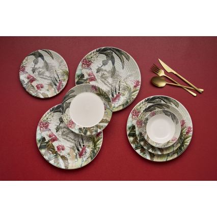 24-delige serviesset, veelkleurig/keramiek