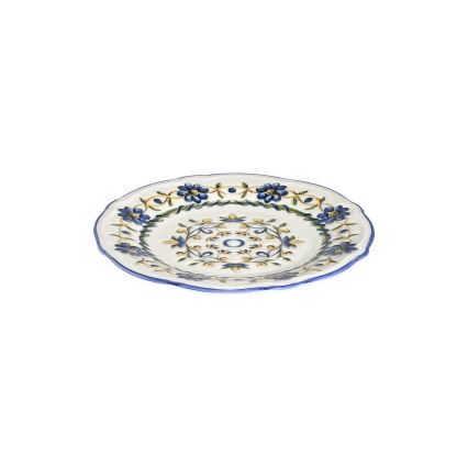 24-delige serviesset, wit/blauw/geel, porselein