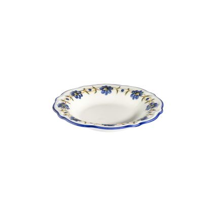 24-delige serviesset, wit/blauw/geel, porselein