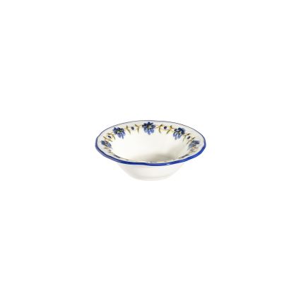 24-delige serviesset, wit/blauw/geel, porselein