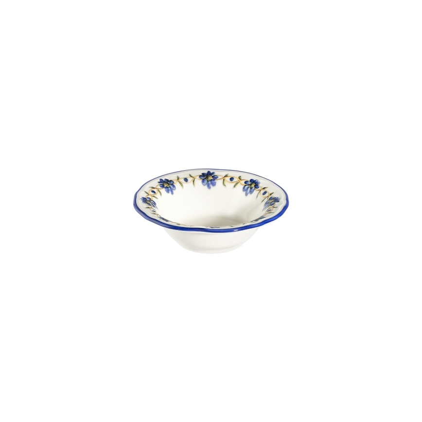 24-delige serviesset, wit/blauw/geel, porselein