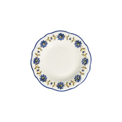 24-delige serviesset, wit/blauw/geel, porselein