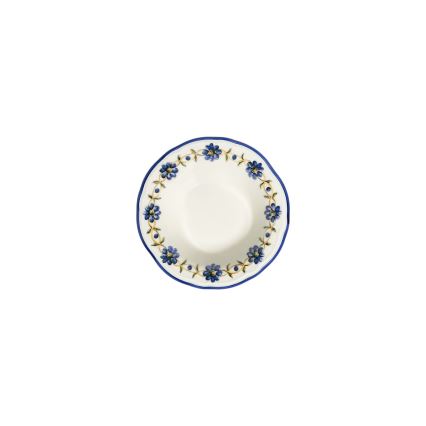 24-delige serviesset, wit/blauw/geel, porselein