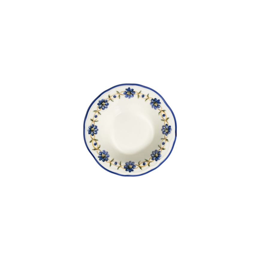 24-delige serviesset, wit/blauw/geel, porselein