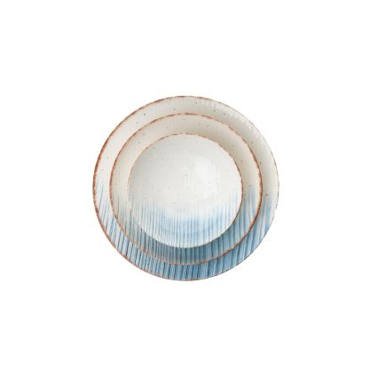 24-delige serviesset wit/blauw/porselein