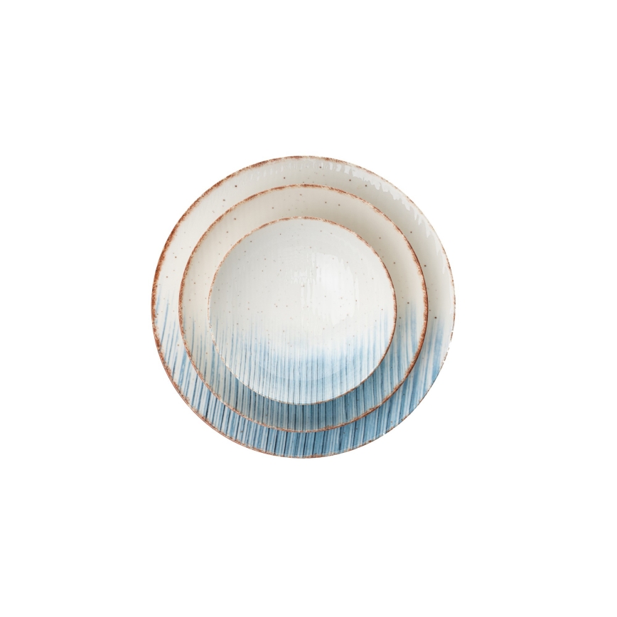 24-delige serviesset wit/blauw/porselein