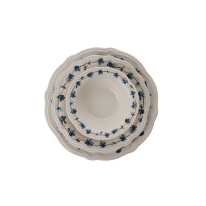 24-delige serviesset wit/blauw/porselein