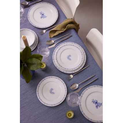 24-delige serviesset wit/blauw/porselein