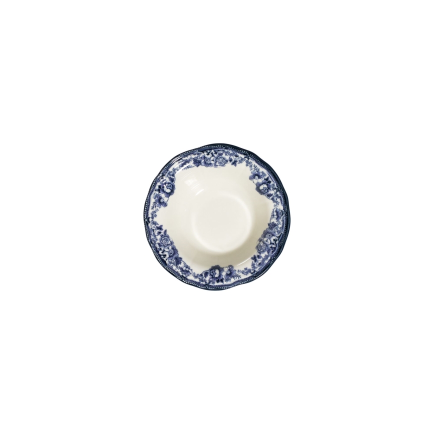 24-delige serviesset, wit/blauw, porselein