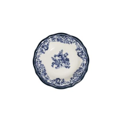 24-delige serviesset, wit/blauw, porselein