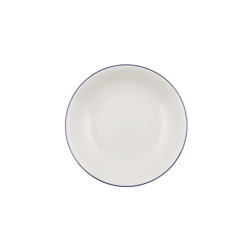 24-delige serviesset, wit/blauw, van porselein