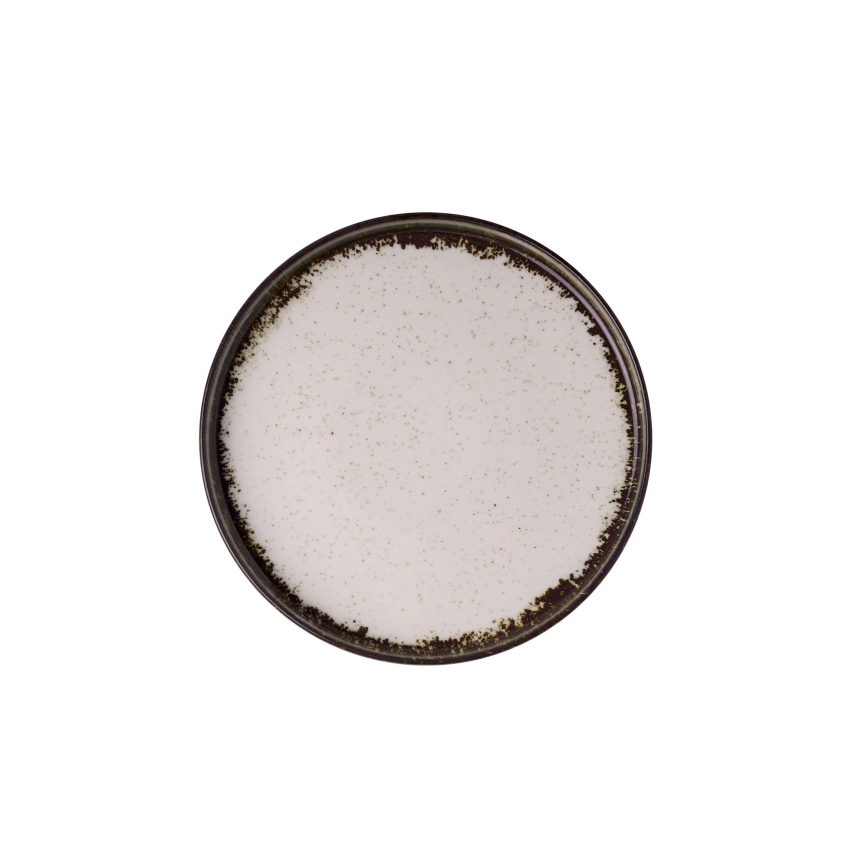 24-delige serviesset, wit/bruin, porselein