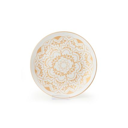 24-delige serviesset wit/goud/keramiek