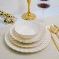 24-delige serviesset, wit/goud, porselein