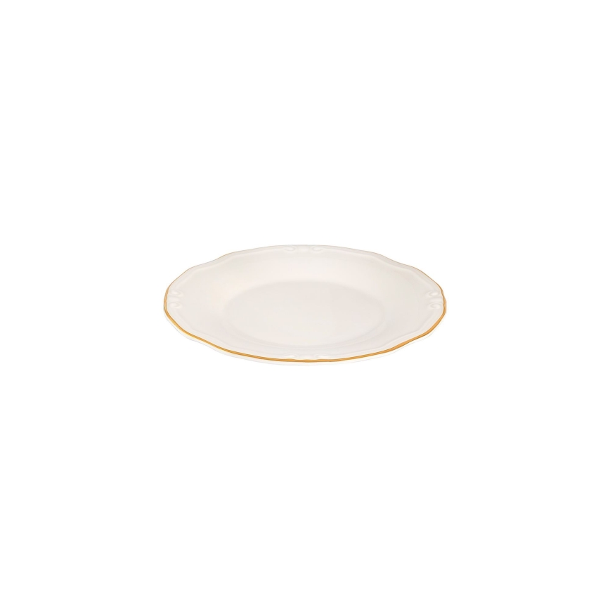 24-delige serviesset, wit/goud, porselein