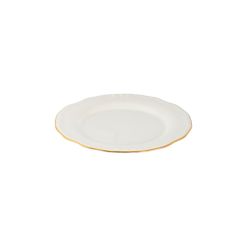 24-delige serviesset, wit/goud, porselein