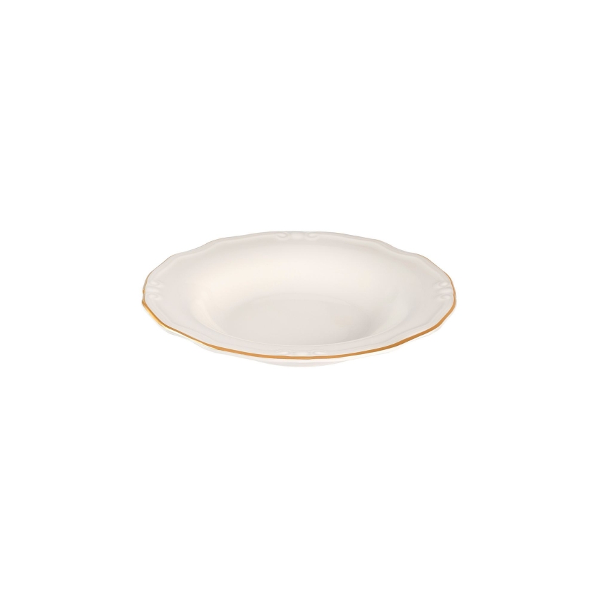 24-delige serviesset, wit/goud, porselein
